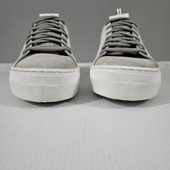 NEW P448 Thea Sneaker EU 41 White Metallic Leopard Print Leather Platform Skate - Picture 5 of 13